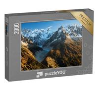 puzzleYOU : Puzzle de 2000 pièces « Massif du Mont-Blanc avec Le Glacier de la Mer de Glace à Chamonix, Alpes, France »