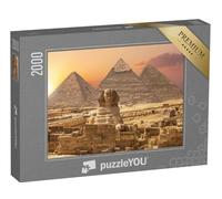 puzzleYOU : Puzzle de 2000 pièces « Merveilles du Monde d'Egypte : Pyramides avec Sphinx, Gizeh »