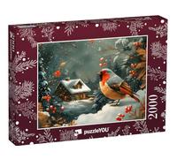 puzzleYOU : Puzzle de 2000 pièces « Petit Oiseau à la découverte de la Neige »
