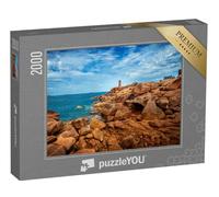 puzzleYOU : Puzzle de 2000 pièces « Phare de Ploumanac'h Mean Ruz Entre Les rochers de la côte de Granit Rose, Perros Guirec, Bretagne »