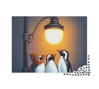 puzzleYOU : Puzzle de 2000 pièces « Pingouins sous Un lampadaire »