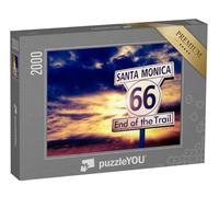 puzzleYOU : Puzzle de 2000 pièces « Route 66 : Panneau Routier au Coucher du Soleil »