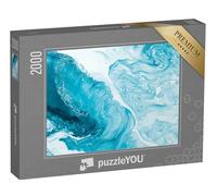 puzzleYOU : Puzzle de 2000 pièces « Texture de marbre Bleu avec du Blanc »