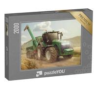 puzzleYOU : Puzzle de 2000 pièces « Tracteur avec remorque sur Un Chemin de Terre »