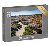 puzzleYOU : Puzzle de 2000 pièces « Vue aérienne des arènes de Nîmes, Une Ancienne Ville Romaine de la région Occitanie dans Le sud de la France »