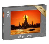 puzzleYOU : Puzzle de 2000 pièces « Wat Arun au Coucher du Soleil à Bangkok, Thaïlande »