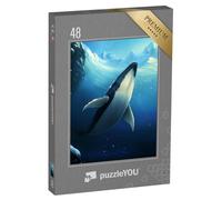 puzzleYOU : Puzzle de 48 pièces « Baleine Bleue des Profondeurs de l’océan Arctique »