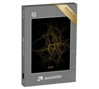 puzzleYOU : Puzzle de 48 pièces « Carte de Belfort, France - Carte de Belfort Ville d'or Poster Art Mural Home Decor Ready to Printable »