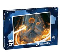 puzzleYOU : Puzzle de 48 pièces « Chevaliers avec des épées de feu dans la forêt enchantée »