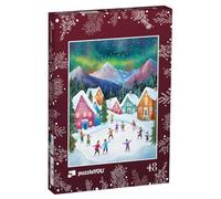 puzzleYOU : Puzzle de 48 pièces « des Enfants Font du Patin à Glace au Pays Magique des Merveilles Hivernales »