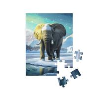 puzzleYOU : Puzzle de 48 pièces « Éléphant dans Les aurores boréales »
