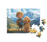 puzzleYOU : Puzzle de 48 pièces « en Balade découverte en Montagne avec Le Chien Leo »