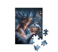 puzzleYOU : Puzzle de 48 pièces « Enfant Jésus dans Une forêt d’Hiver avec Une Boule de Sapin de Noël à la Main »