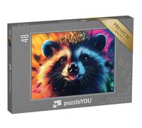 puzzleYOU : Puzzle de 48 pièces « Hérisson effronté dans la Manie des Couleurs »