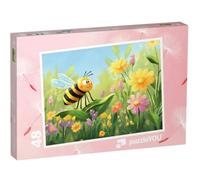 puzzleYOU : Puzzle de 48 pièces « L’Abeille occupée sur la Prairie printanière »
