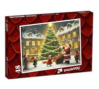 puzzleYOU : Puzzle de 48 pièces « La Magie de Noël sur la Place du marché »
