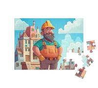 puzzleYOU : Puzzle de 48 pièces « Le Bon Ouvrier du bâtiment crée de Grandes Choses »