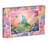 puzzleYOU : Puzzle de 48 pièces « Le château de la Princesse au Pays Fleuri des Contes de fées »