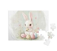 puzzleYOU : Puzzle de 48 pièces « Le Petit Lapin câlin et Son œuf de Pâques »