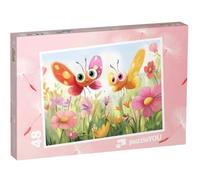 puzzleYOU : Puzzle de 48 pièces « Les Papillons Dansent Autour des Fleurs »
