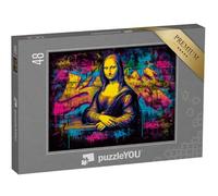 puzzleYOU : Puzzle de 48 pièces « Mona Lisa néon »