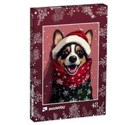 puzzleYOU : Puzzle de 48 pièces « Noël avec Corgi Polly »