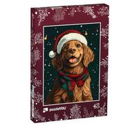 puzzleYOU : Puzzle de 48 pièces « Noël avec Le Golden Retriever Amie »