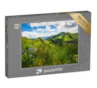 puzzleYOU : Puzzle de 48 pièces « Paysage panoramique avec Montagnes volcaniques (Vue Depuis Le PUY Mary, Massif Central, France) »