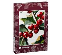 puzzleYOU : Puzzle de 48 pièces « Peinture à l'huile de Noël : Le Houx »