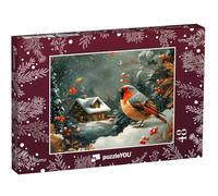 puzzleYOU : Puzzle de 48 pièces « Petit Oiseau à la découverte de la Neige »