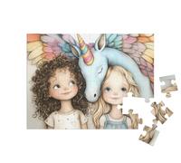 puzzleYOU : Puzzle de 48 pièces « sous Les Ailes Arc-en-Ciel de Notre Licorne »
