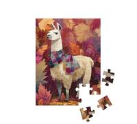 puzzleYOU : Puzzle de 48 pièces « Un alpaga avec Une écharpe en Automne »