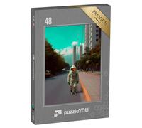 puzzleYOU : Puzzle de 48 pièces « Un Astronaute se promène dans la Ville »
