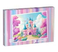 puzzleYOU : Puzzle de 48 pièces « Un château de Princesse Rose au Pays des Contes de fées Magiques »