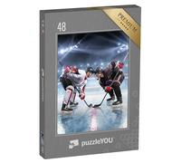 puzzleYOU : Puzzle de 48 pièces « Un Joueur de Hockey sur Glace Commence Un Match »