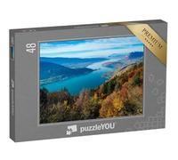 puzzleYOU : Puzzle de 48 pièces « Une Photo Grand Angle du lac d'Annecy en France »