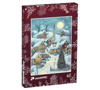 puzzleYOU : Puzzle de 48 pièces « Village sous la Magie de la Neige de Noël »