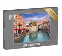 puzzleYOU : Puzzle de 500 pièces « Annecy, Haute-Savoie, France. Le château sur Une île (Palais de l'Isle) et la rivière Thiou. »