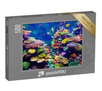puzzleYOU : Puzzle de 500 pièces « Aquarium de Singapour - Récif corallien et Poissons tropicaux sous la lumière du Soleil »