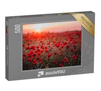 puzzleYOU : Puzzle de 500 pièces « Champ de Coquelicots au Coucher du Soleil »