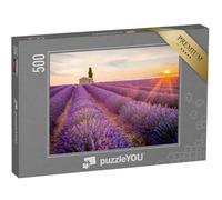 puzzleYOU : Puzzle de 500 pièces « Champ de Lavande au Coucher du Soleil »