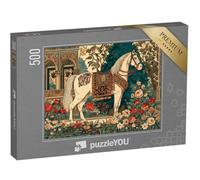 puzzleYOU : Puzzle de 500 pièces « Cheval à décor Oriental dans la roseraie »