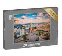 puzzleYOU : Puzzle de 500 pièces « Coucher de Soleil sur Sousse, Paysage Urbain avec mosquée et Port, Tunisie »