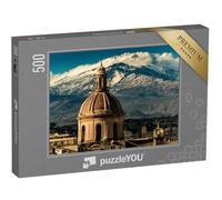 puzzleYOU : Puzzle de 500 pièces « Dôme de la cathédrale de Catane Devant l'Etna, Sicile, Italie »