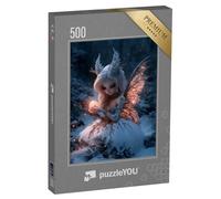 puzzleYOU : Puzzle de 500 pièces « Elfe de Noël Magique avec des Ailes et des Cornes dans la forêt d’Hiver »