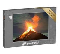 puzzleYOU : Puzzle de 500 pièces « Eruption volcanique de Nuit, Volcan Fuego à Antigua, Guatemala »