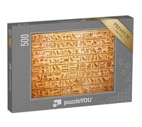 puzzleYOU : Puzzle de 500 pièces « Hiéroglyphes de l'Égypte Ancienne gravés dans la Pierre »
