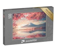 puzzleYOU : Puzzle de 500 pièces « Le Mont Fuji et Le lac Kawaguchiko dans la Brume matinale, Japon »