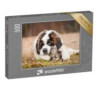 puzzleYOU : Puzzle de 500 pièces « Les Meilleurs Amis : Un Chiot Saint-Bernard avec des Petits Chatons »