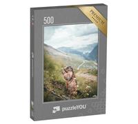 puzzleYOU : Puzzle de 500 pièces « Marmotte des Alpes sur Un Versant de Montagne en Autriche »